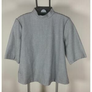 Zara Trafaluc Mock Neck Black & White Houndstooth Pattern Top Women's Sz M